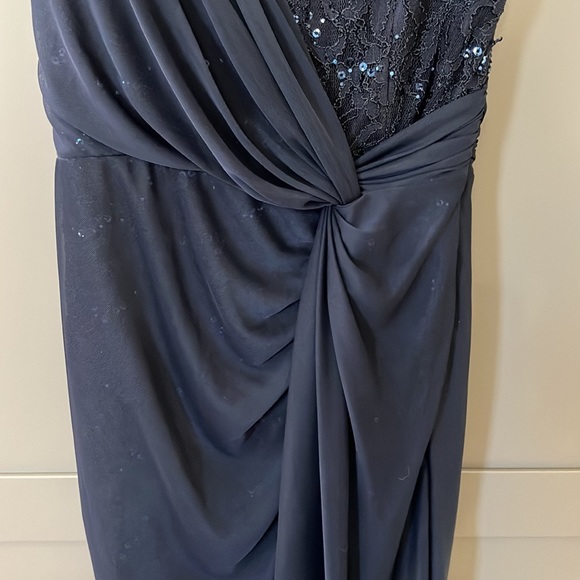 {Jump Apparel}Sz 5/6 Strapless Navy Sequined Short Dress w/Sheer Long SkirtCover - Picture 3 of 10